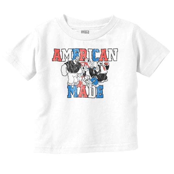 Popeye Characters American Made Toddler Boy Girl T Shirt Infant Toddler Brisco Brands 3T