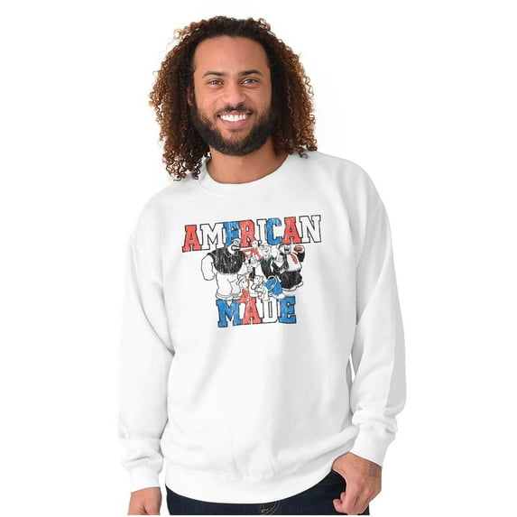 Popeye Characters American Made Unisex Plus Fleece Graphic Sweatshirt Brisco Brands 3X