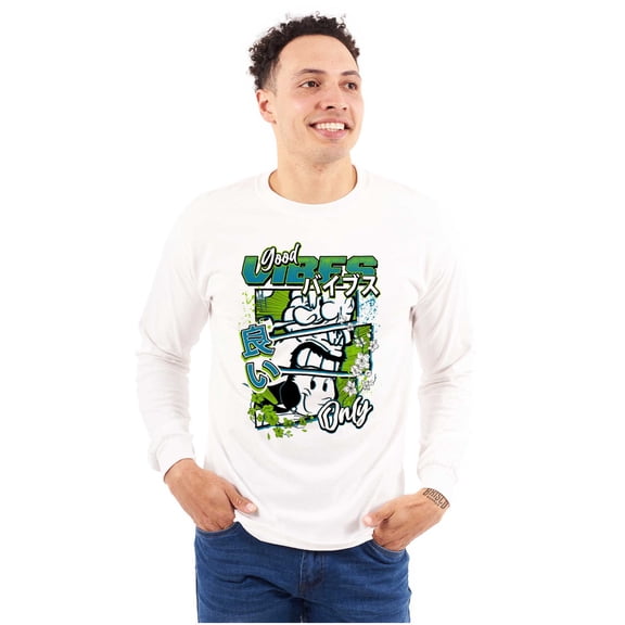 Popeye Characters Kanji Comic Panel Men's Long Sleeve Tee T Shirt Brisco Brands S