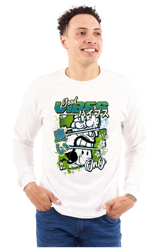 Popeye Characters Kanji Comic Panel Men's Long Sleeve Tee T Shirt Brisco Brands S