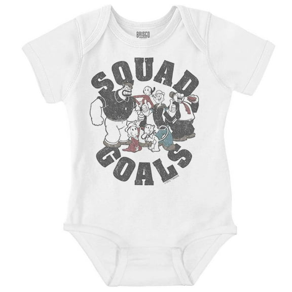 Popeye Characters Squad Goals Retro Romper Boys or Girls Infant Baby Brisco Brands 18M