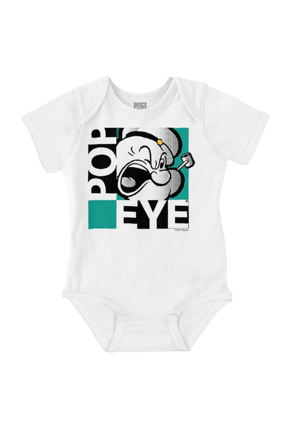 Popeye Comic Book Cartoon Pop Art Romper Boys or Girls Infant Baby Brisco Brands 18M