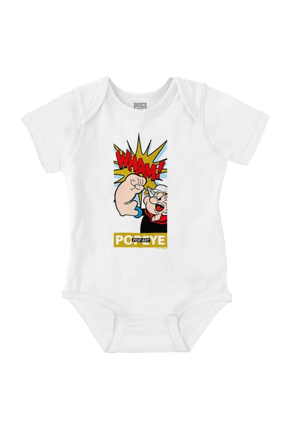 Comic Book Punch Wham Cartoon Romper Boys or Girls Infant Baby Brisco Brands NB