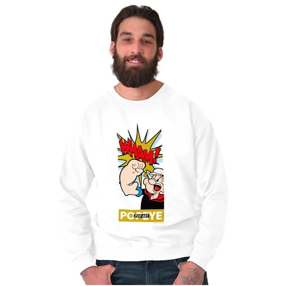 Popeye Comic Book Punch Wham Cartoon Sweatshirt for Men or Women Brisco Brands S