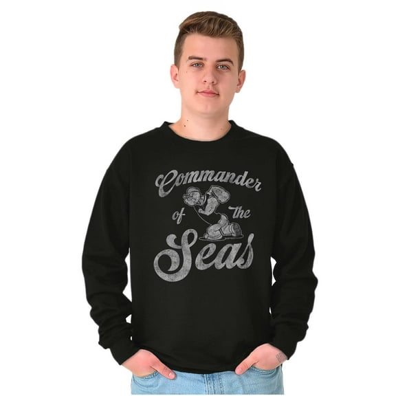 Popeye Commander of the Seas Cartoon Sweatshirt for Men or Women Brisco Brands S