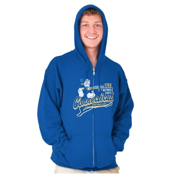 Popeye Connecticut CT Nutmeg State Unisex Plus Size Zip Hoodie Brisco Brands 5X