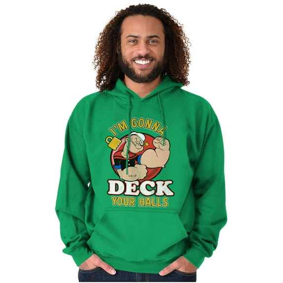 Popeye Deck Your Halls Christmas Hoodie Sweatshirt Women Men Brisco Brands S