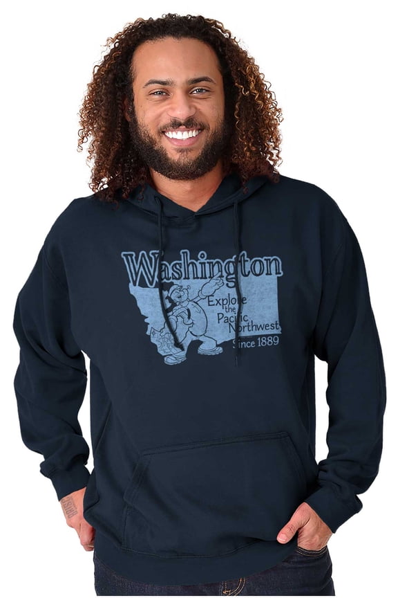 Popeye Explore State of Washington WA Hoodie Sweatshirt Women Men Brisco Brands S