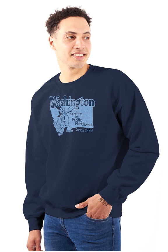 Popeye Explore State of Washington WA Sweatshirt for Men or Women Brisco Brands S