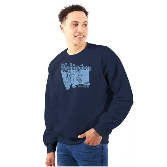 Popeye Explore State of Washington WA Sweatshirt for Men or Women Brisco Brands S