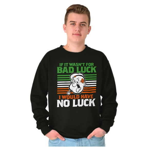 Popeye Funny Irish Bad Luck Joke Unisex Plus Size Sweatshirt Brisco Brands 2X