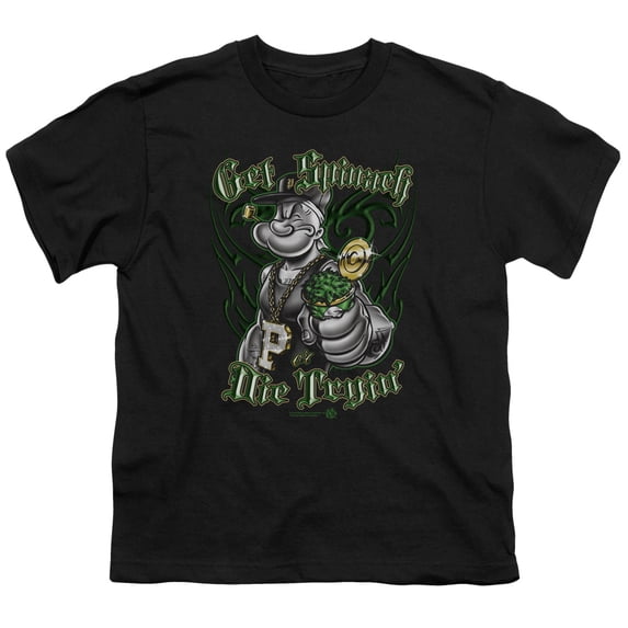 Popeye Get Spinach Youth 18/1 T-Shirt Black