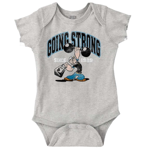 Popeye Going Strong Since 1929 Gym Romper Boys or Girls Infant Baby Brisco Brands 12M