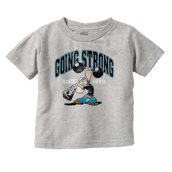 Popeye Going Strong Since 1929 Gym Toddler Boy Girl T Shirt Infant Toddler Brisco Brands 12M