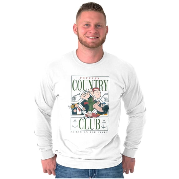 Popeye Golf Country Club Cartoon Long Sleeve TShirt Men Women Brisco Brands S
