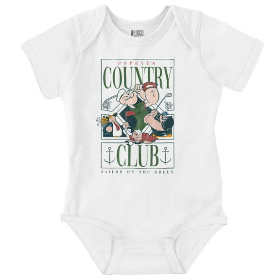 Popeye Golf Country Club Cartoon Romper Boys or Girls Infant Baby Brisco Brands 12M