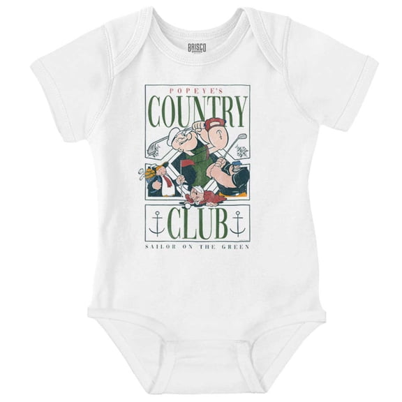 Popeye Golf Country Club Cartoon Romper Boys or Girls Infant Baby Brisco Brands NB