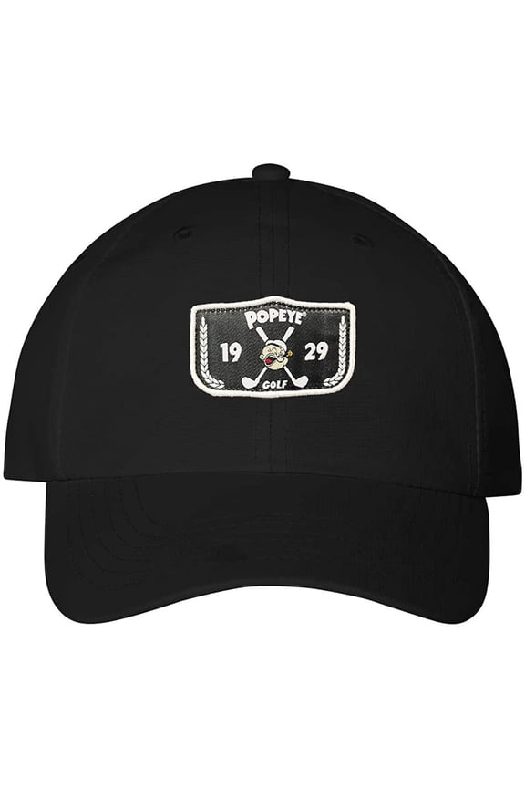 Golf Nylon Slouch Adjustable Strapback Dad Hat Black