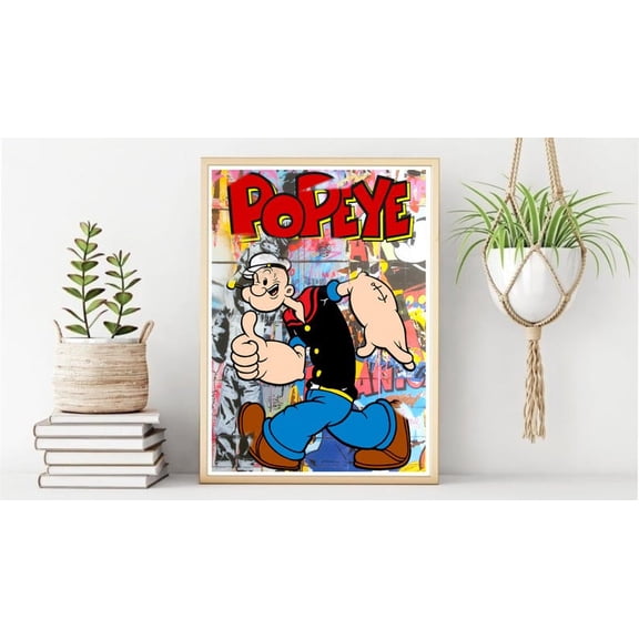 Popeye Graffiti Style Cartoon Illustration Wall Art Poster Urban Pop Art Design Size 24x36 Unframed Poster