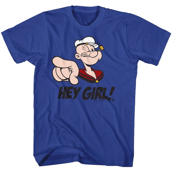 Popeye Hey Girl Royal Adult T-Shirt