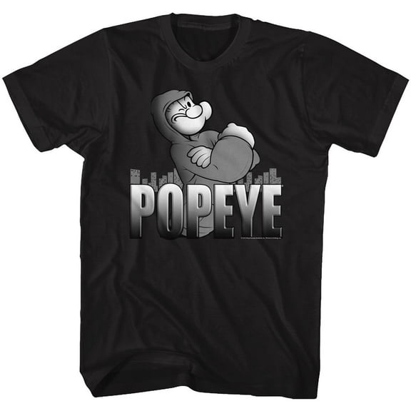 Popeye Hoodie Popeye Black Adult T-Shirt 4Xl