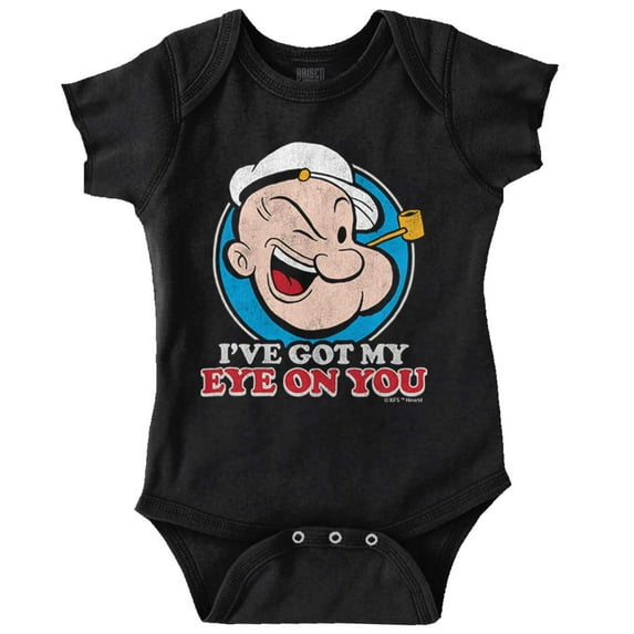 Popeye I've Got My Eye On You Funny Romper Boys or Girls Infant Baby Brisco Brands 12M