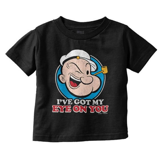 Popeye I've Got My Eye On You Funny Toddler Boy Girl T Shirt Infant Toddler Brisco Brands 12M