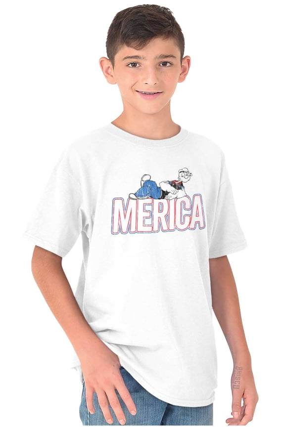 Popeye Ironic America Nickname Funny Crewneck T Shirts Boy Girl Teen Brisco Brands X