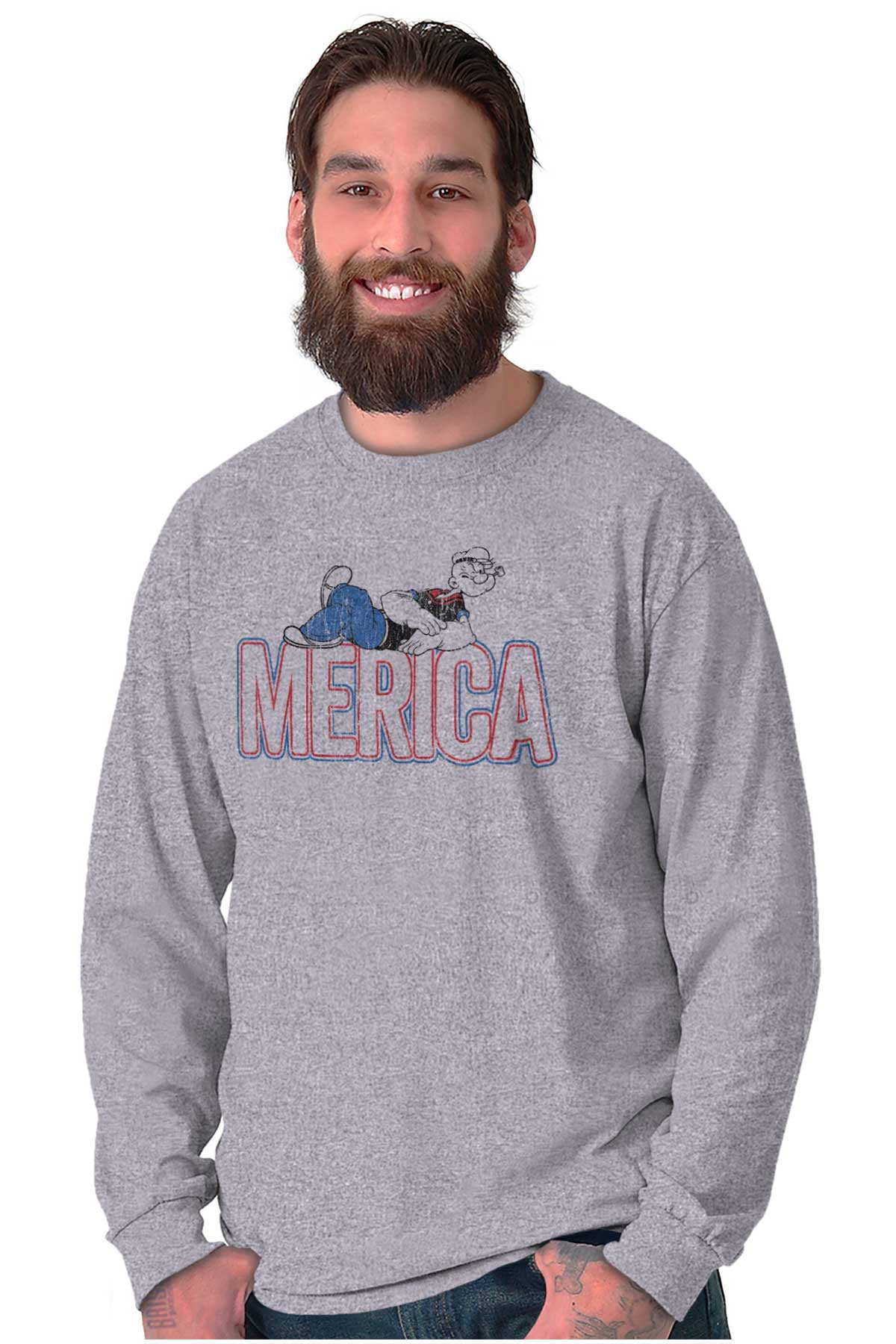 Popeye Ironic America Nickname Funny Long Sleeve TShirt Men Women ...