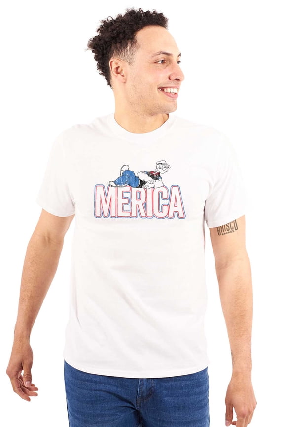 Popeye Ironic America Nickname Funny Men's Graphic T Shirt Tees Brisco Brands M