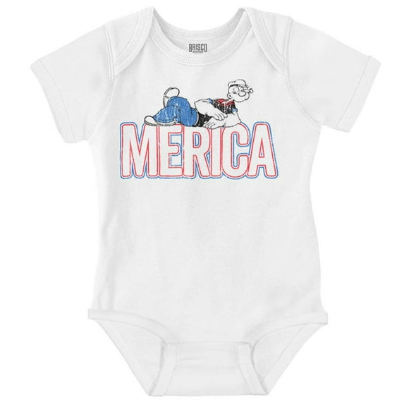 Popeye Ironic America Nickname Funny Romper Boys or Girls Infant Baby Brisco Brands 12M