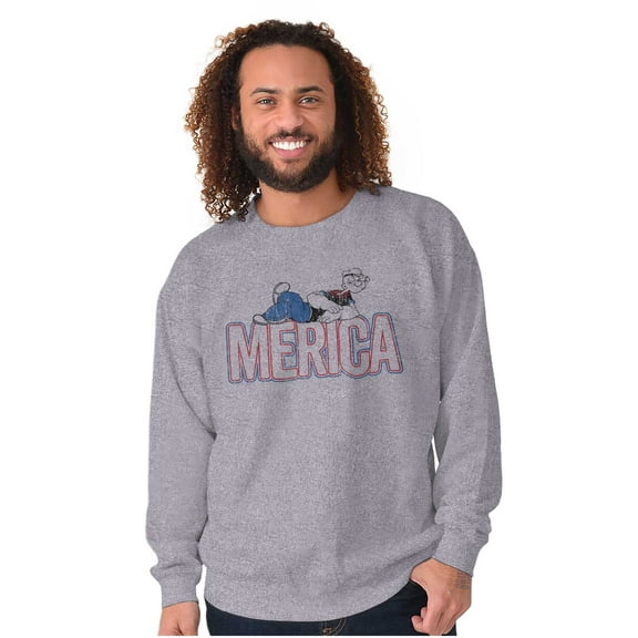 Popeye Ironic America Nickname Funny Sweatshirt for Men or Women Brisco Brands S