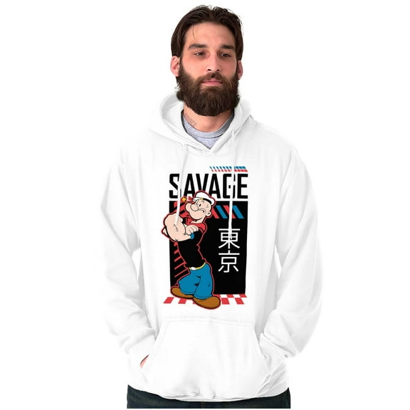 Popeye Kanji Savage Sailor Cartoon Hoodie Sweatshirt Women Men Brisco Brands X