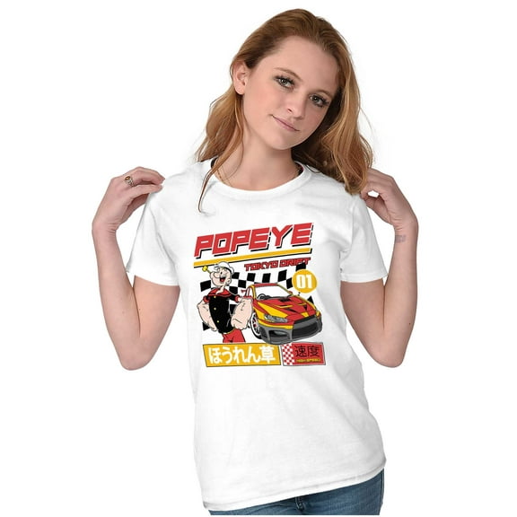 Popeye Kanji Tokyo Drift Racecar Women's T Shirt Ladies Tee Brisco Brands L