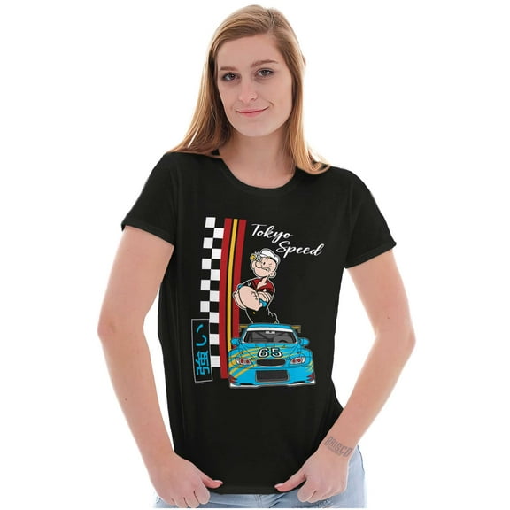 Popeye Kanji Tokyo Speed Racecar Women's T Shirt Ladies Tee Brisco Brands S