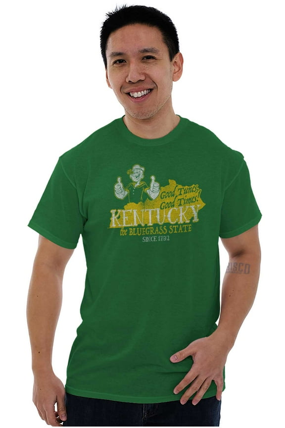 Popeye Kentucky the Bluegrass State Men's Graphic T Shirt Tees Brisco Brands S