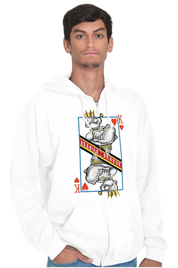 King of Hearts Playing Card Zip Up Hoodie Men's Women's Brisco Brands S