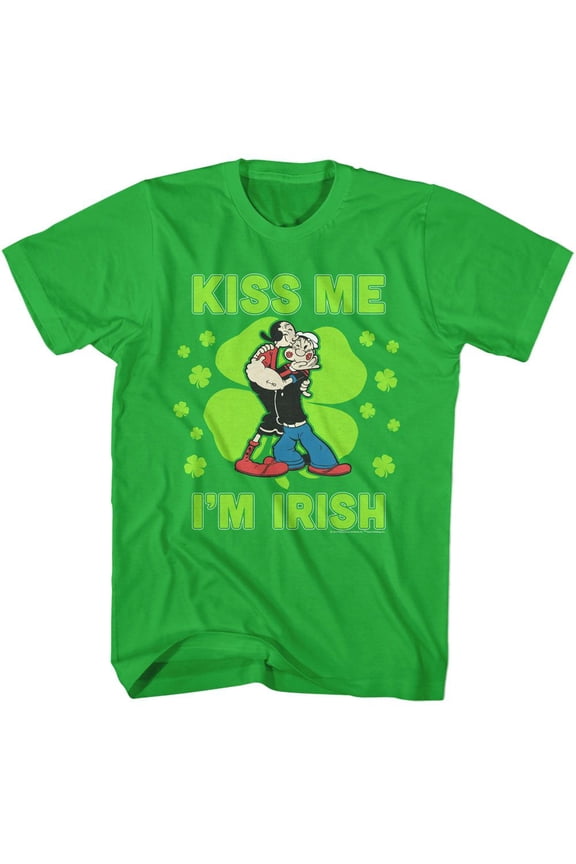 Popeye Kiss Me Im Irish Kelly Adult T-Shirt 2Xl