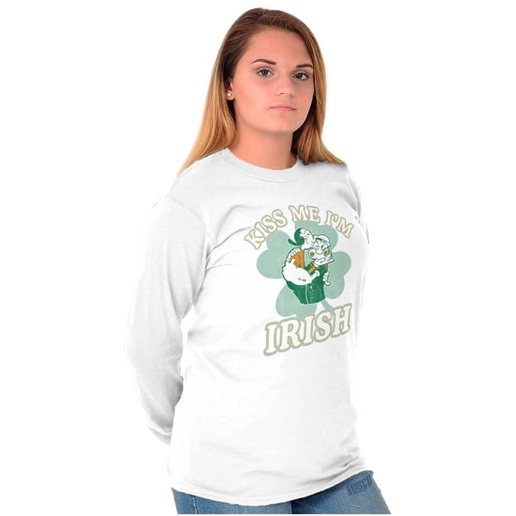 Popeye Kiss Me Im Irish St Paddys Day Long Sleeve TShirt Men Women Brisco Brands S