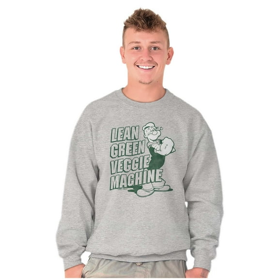 Popeye Lean Green Veggie Machine Sweatshirt for Men or Women Brisco Brands S
