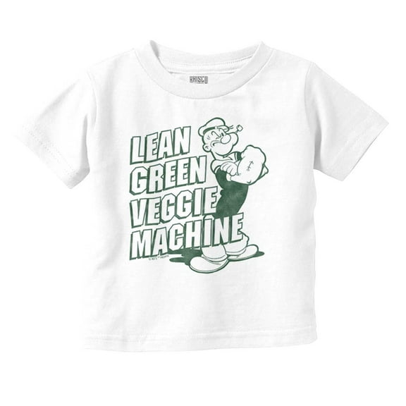 Popeye Lean Green Veggie Machine Toddler Boy Girl T Shirt Infant Toddler Brisco Brands 18M