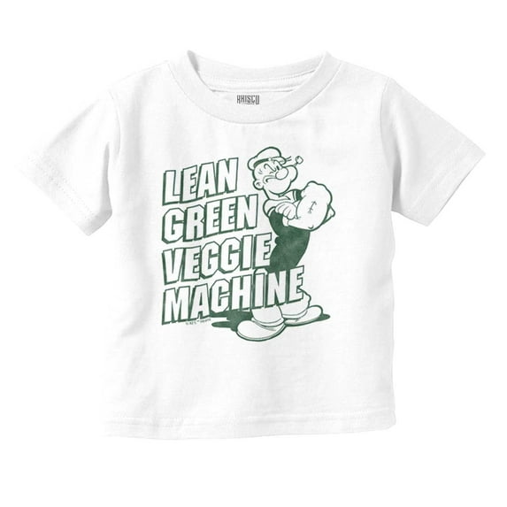 Popeye Lean Green Veggie Machine Toddler Boy Girl T Shirt Infant Toddler Brisco Brands 18M