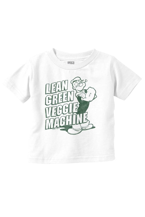 Popeye Lean Green Veggie Machine Toddler Boy Girl T Shirt Infant Toddler Brisco Brands 18M