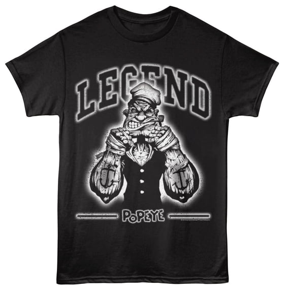 Popeye Legend Men's T Shirt (Black, AdultS)
