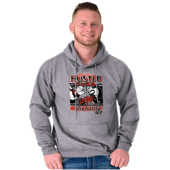Popeye Let Your Hustle Do The Talking Hoodie Hooded Sweatshirt Men Brisco Brands S