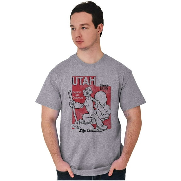 Popeye Life Elevated in Utah Outdoors Men's Graphic T Shirt Tees Brisco Brands M