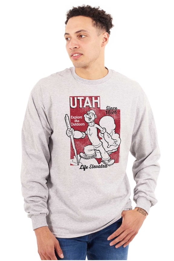 Life Elevated in Utah Outdoors Unisex Plus Size Long Sleeve Shirt Brisco Brands 3X