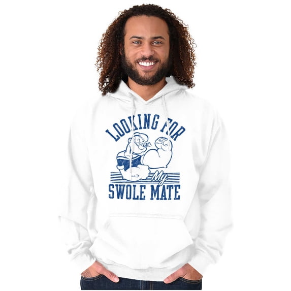 Popeye Looking For a Swole Mate Gym Men Big & Tall Graphic Hoodie Brisco Brands 4X