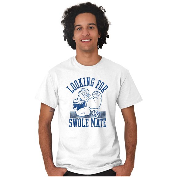 Popeye Looking For a Swole Mate Gym Men's Graphic T Shirt Tees Brisco Brands S