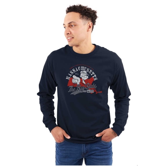 Popeye Massachusetts MA Local State Long Sleeve TShirt Men Women Brisco Brands M